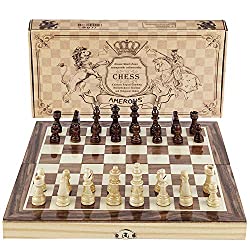 Amerous Folding Wooden Chess Set 12″x12″